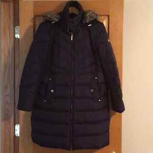 Purple Michael Michael Kors Down Coat with Removable Hood in Size Large